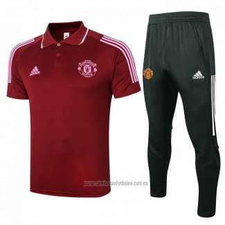 Conjunto Polo Manchester United 2020-2021 Rojo