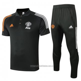 Conjunto Polo Manchester United 2020-2021 Gris